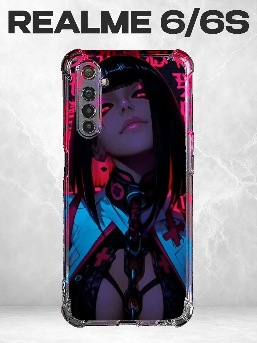 Чехол на Realme 6 с принтом Готическая аниме девушка