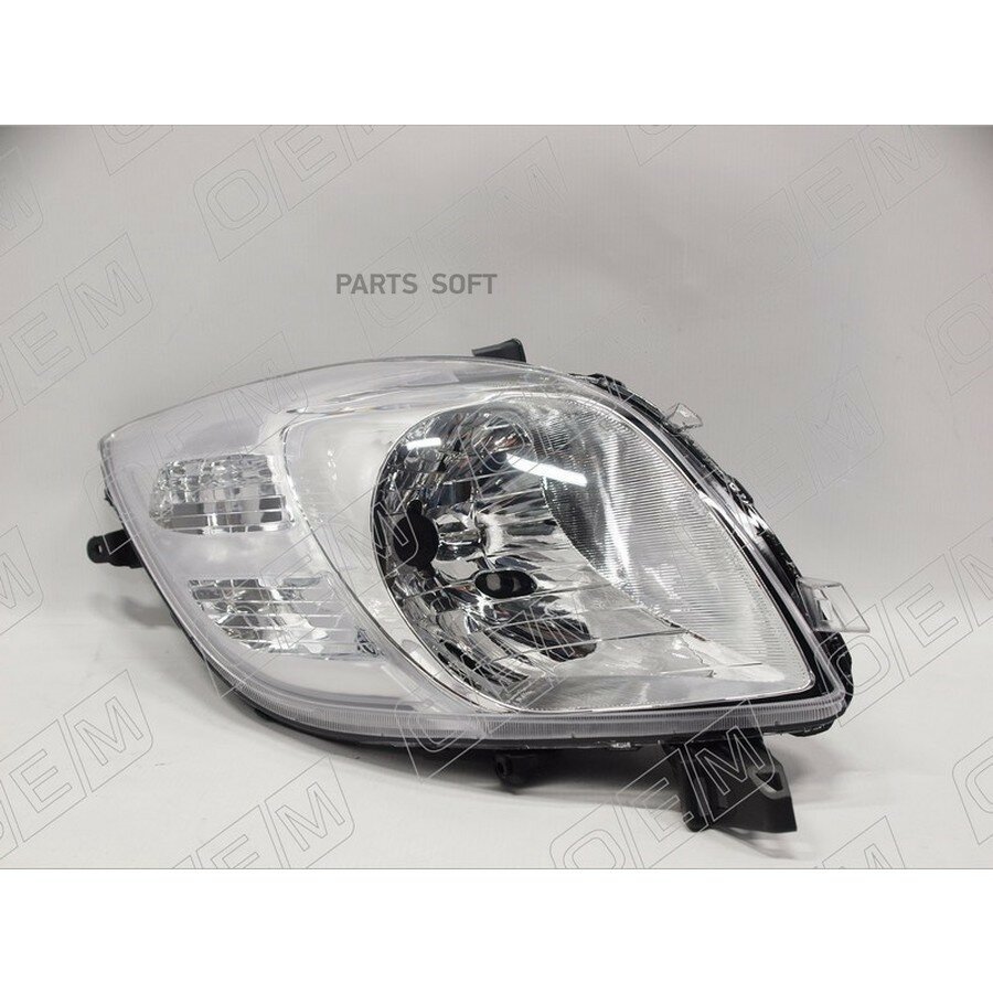 Фара левая Toyota Yaris 2 XP90 хэтчбек, 2005-2009, галоген, с корректором от официального дистрибьютора, OEM, артикул OEM0447FL