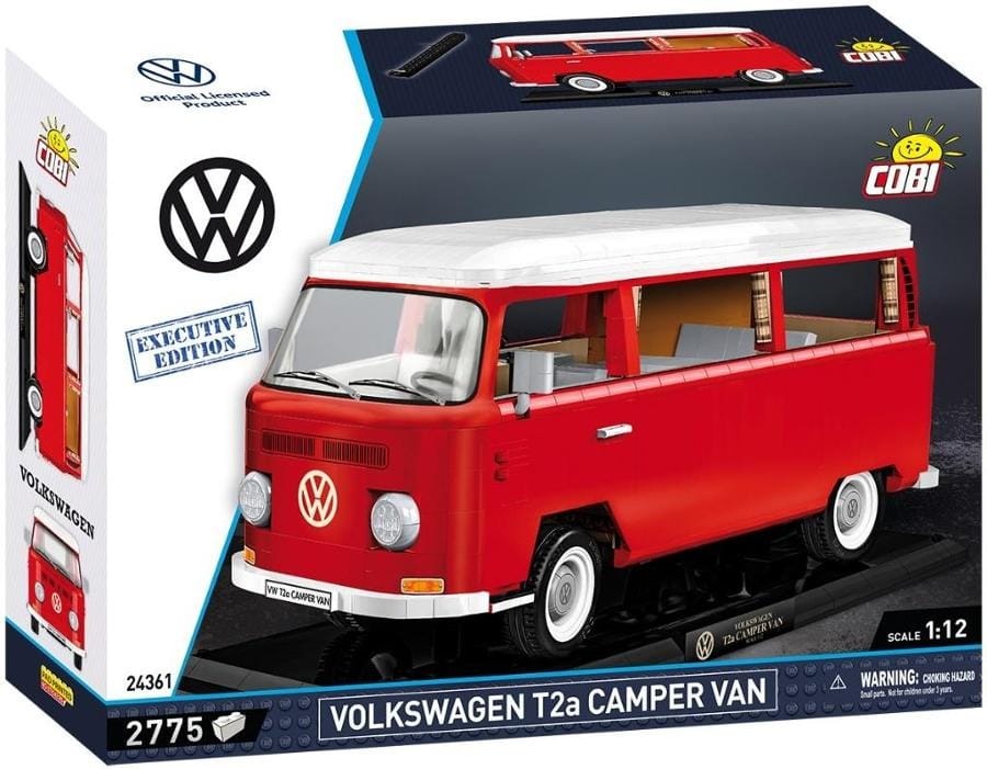 Игрушечная машинка Cobi Executive Edition Volkswagen Transporter T2A, масштаб 1/12, длина 38 см, 2775 элементов, белый, красный