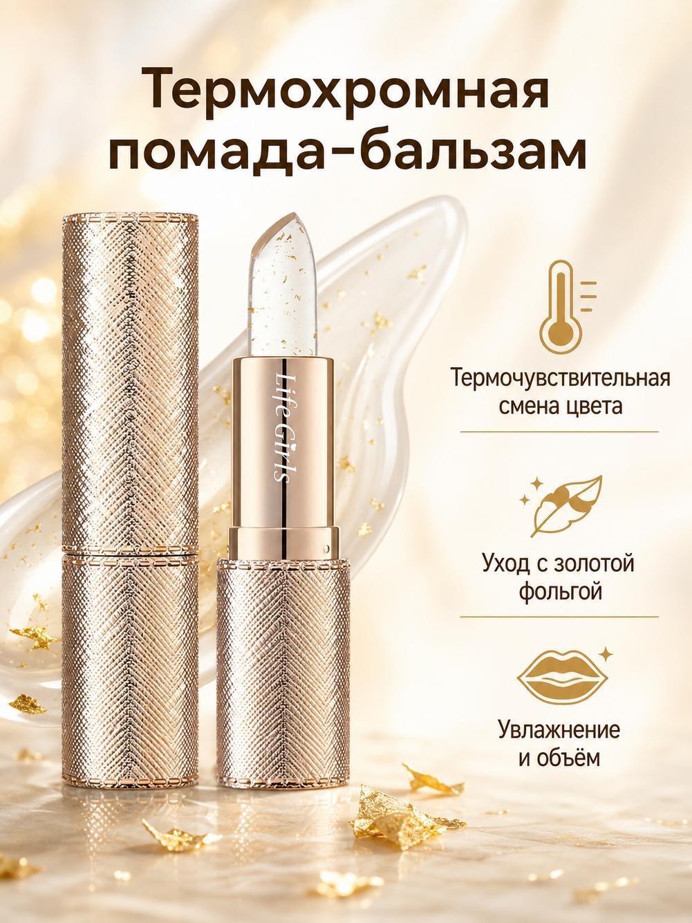 Увлажняющая помада, меняющая цвет