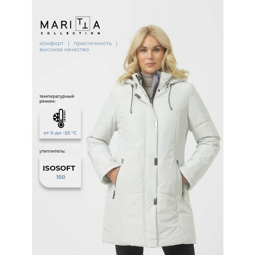 фото Пальто maritta осень-зима 2023, размер 46, бежевый