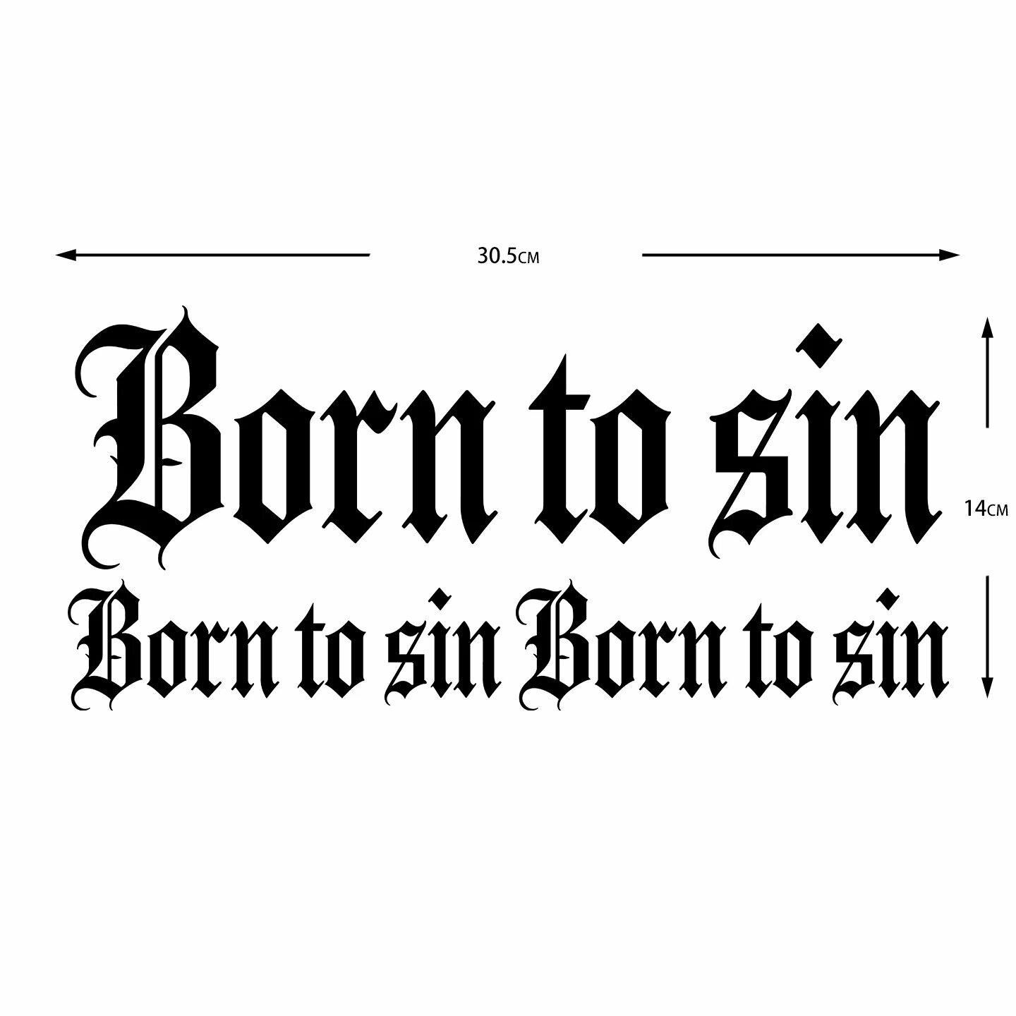 Наклейка "Born to Sin" черная, 3шт