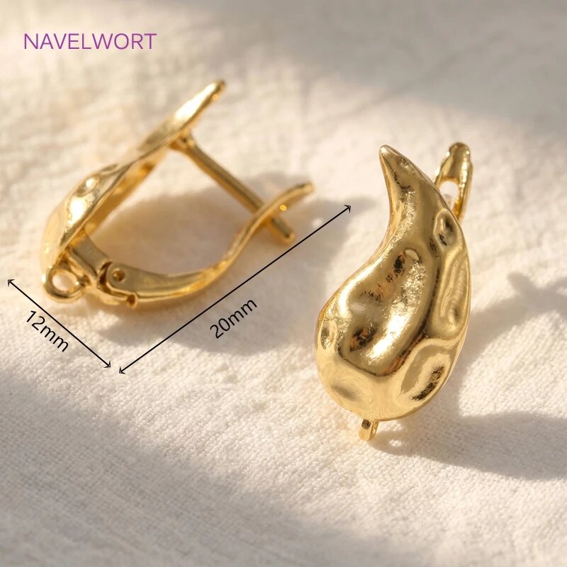 NAVELWORT Позолоченные швензы из латуни 18К 2 pairs, Желтый, 18K Gold Plated