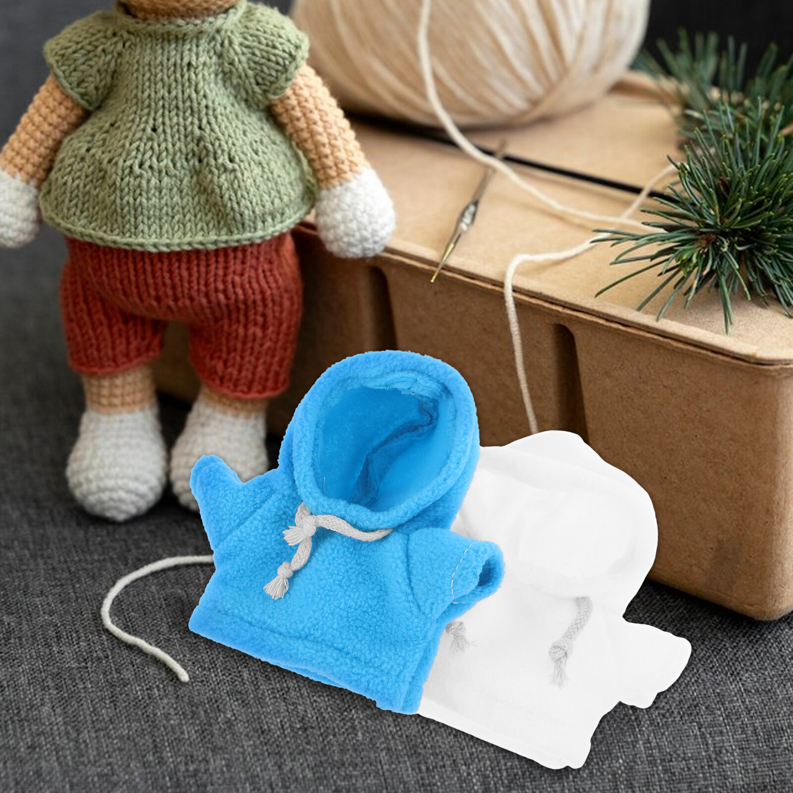2Pcs Одежда Для Плюшевых Мишек Милая Миниатюрная Одежда Для Игрушек Плюшевый Худи 13.00X13.00X6.00Cm