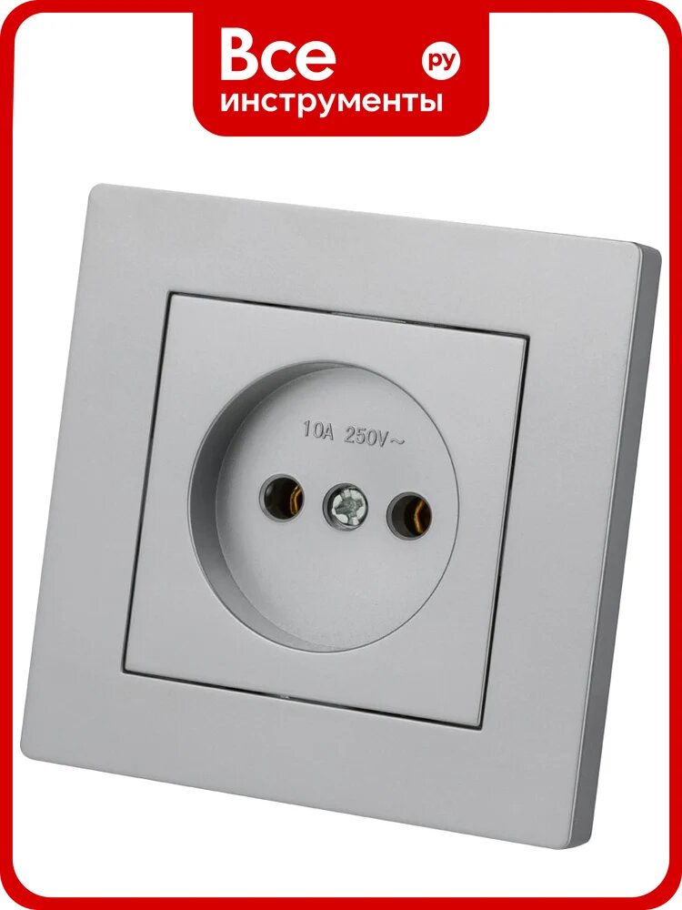 Розетка TDM ELECTRIC 2п 10А 250В серебр. металлик "сенеж" SQ1816-0230