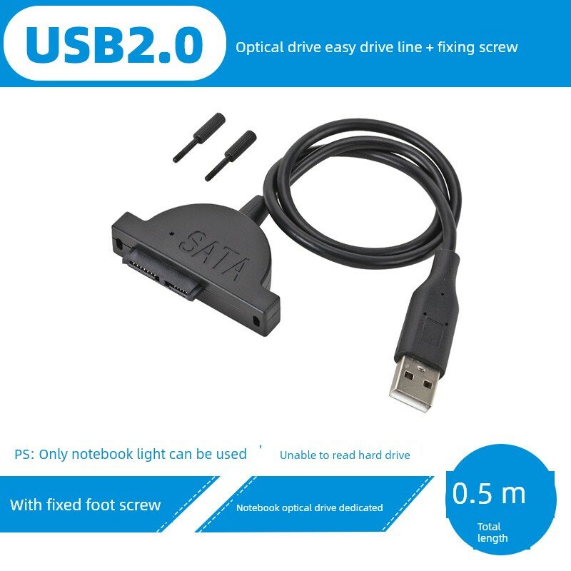 USB 2.0 SATA к адаптеру USB с креплением винтом для ноутбучного оптического привода и 2,5-дюймовых жестких дисков/SSD