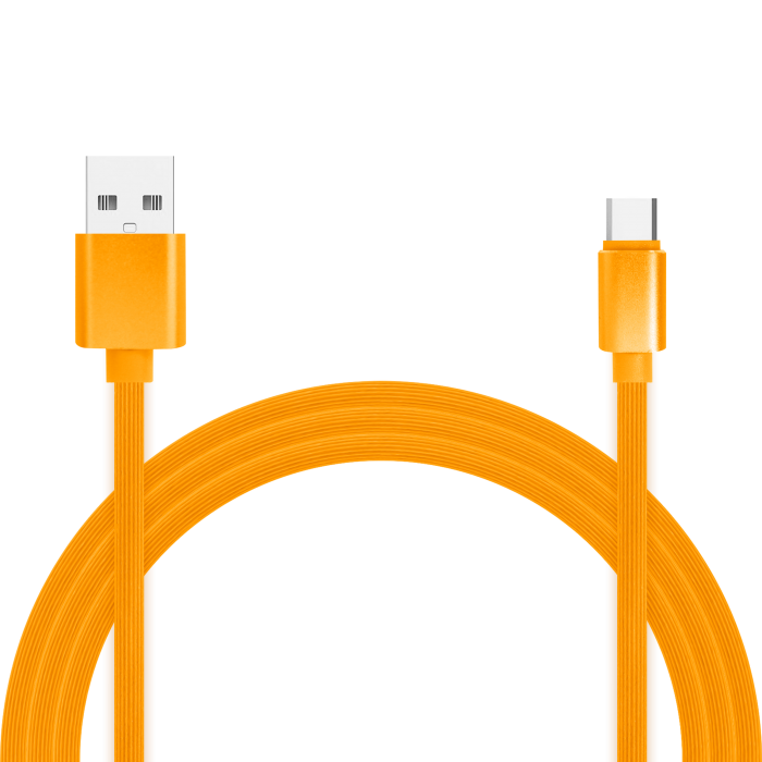 Кабель USB 2.0 - Type C Jet.A JA-DC34 2A QC3.0 1м в оплетке оранжевый