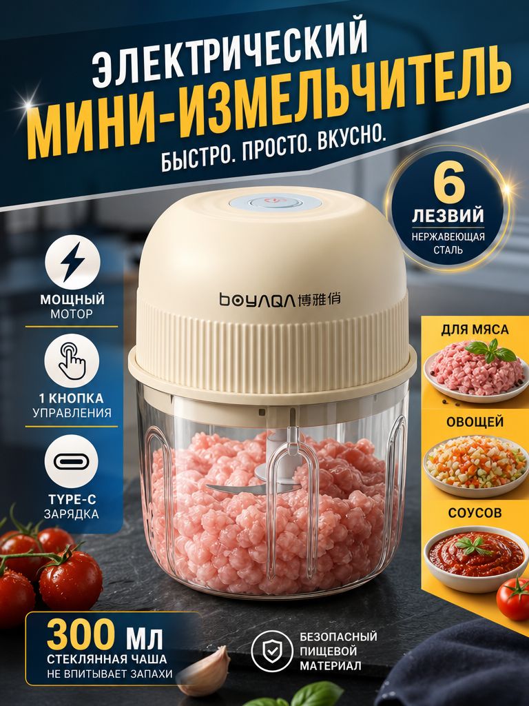 Электрический мини-измельчитель чеснока, для чесночной пасты, для дома