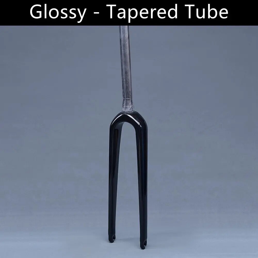 TOMTOU Карбоновая жесткая вилка Gravel Fork 700C*55C черная Glossy - Tapered