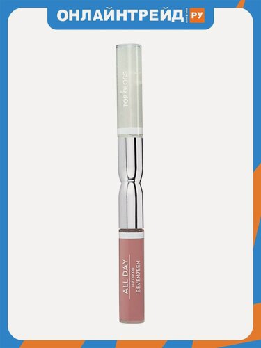 Изображение товара Жидкая стойкая помада-блеск для губ Seventeen All Day Lip Color &Top Gloss, тон 02 Розово-бежевый