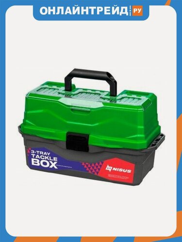 Изображение товара Ящик рыболовный Nisus Tackle Box трехполочный зеленый (для снастей)