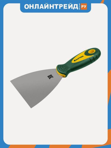 Изображение товара Шпательная лопатка Kraftool с 2-компонент ручк, профилиров нержав полотно, 100мм 10035-100