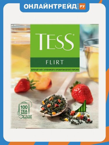 Изображение товара Чай Tess Flirt зеленый с добавками, 100 пакетиков