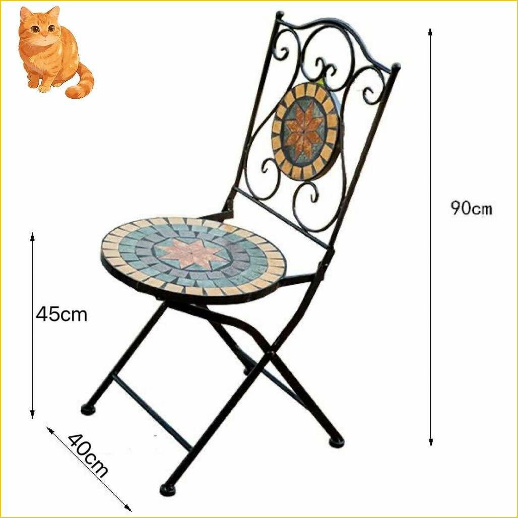Садовый стул, Керамика, Металл, 38х38х90 см, 1 шт