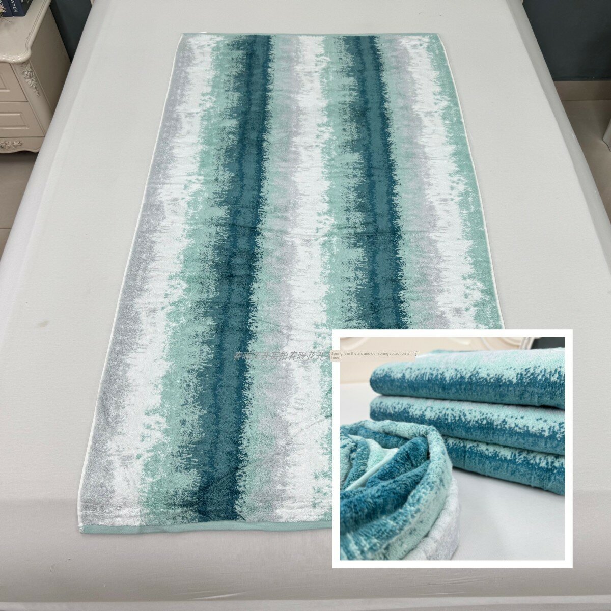 Индиго 1# Хлопковое полотенце 75x135см 500г Премиум качество для отелей