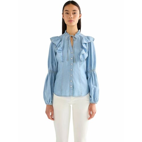 фото Рубашка wrangler women romance blouse, размер xs, синий