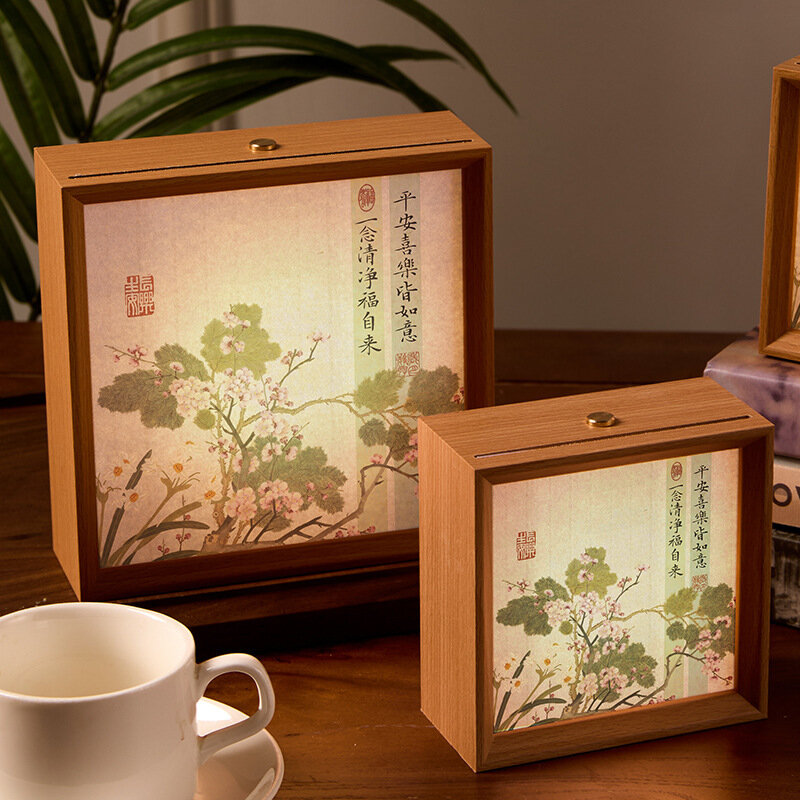 Fu Zi Lai Деревянная подсветка в рамке 11x11 см