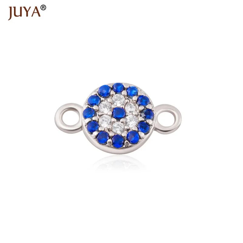 JUYA Синий Глаз Соединитель для Браслета, Silver