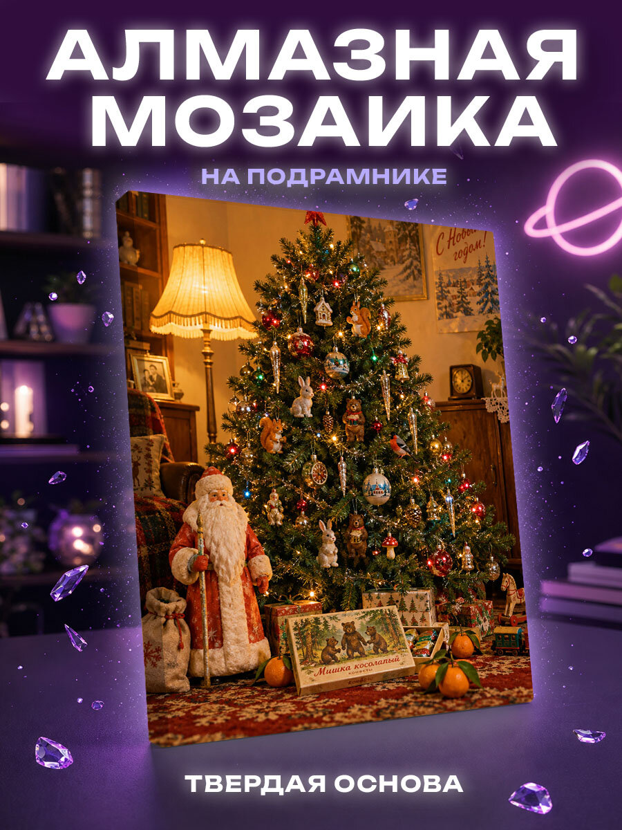 Алмазная мозаика Новогоднее чудо советского детства