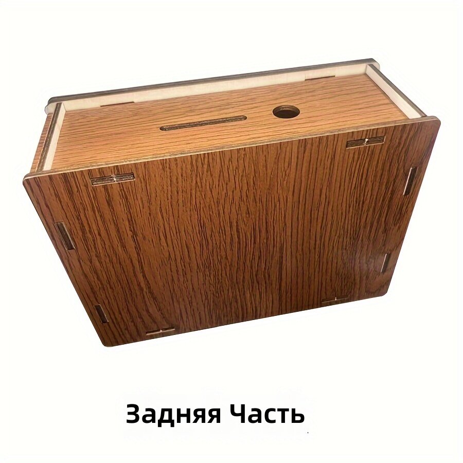 Большая деревянная копилка для взрослых, вместимость 10000 долларов, с прорезью для монет и купюр, со счетчиком купюр и трекером накоплений, прочная коробка для наличных, для дома и офиса, цвет: светло-коричневый
