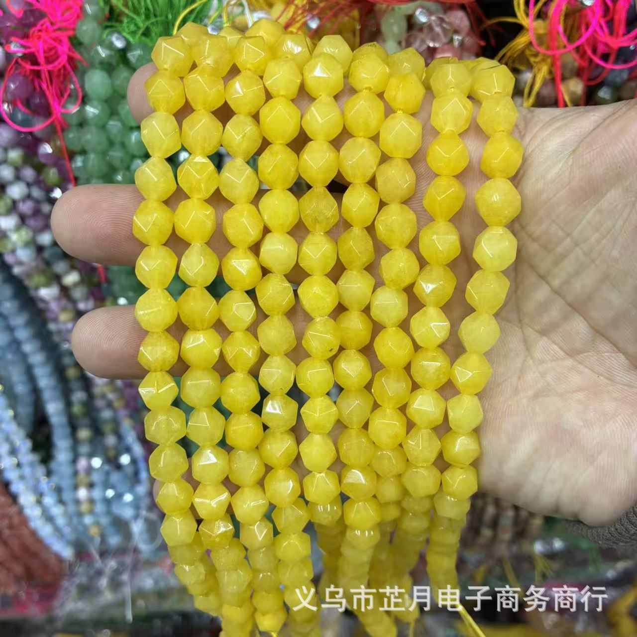 Натуральные граненые кристаллы агат поделочные камни для handmade украшений Желтый топаз 10мм ок. 36 шт