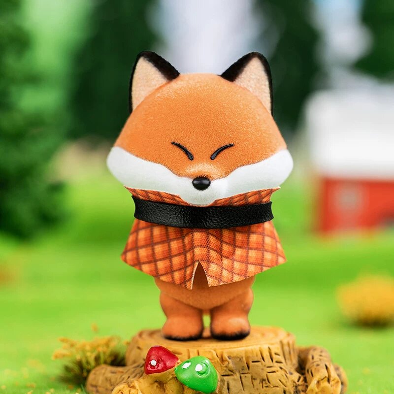 Серия игрушек Fuzzy Bean Tiger Forest Neighbor Фигурка - Лисица, открытая коробка, не вскрытый пакет, тканевые