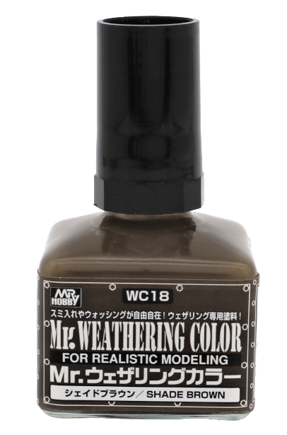 WC18 краска художественная т. м. MR.HOBBY 40мл MR.WEATHERING COLOR WC18 SHADE BROWN
