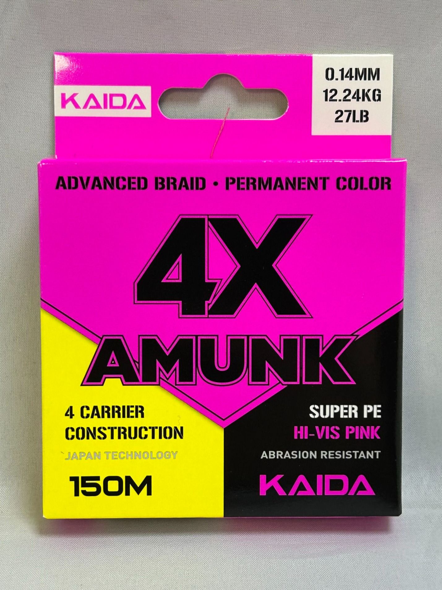 Плетеный шнур KAIDA AMUNK 4X PINK 0,14 мм - 12,24 кг