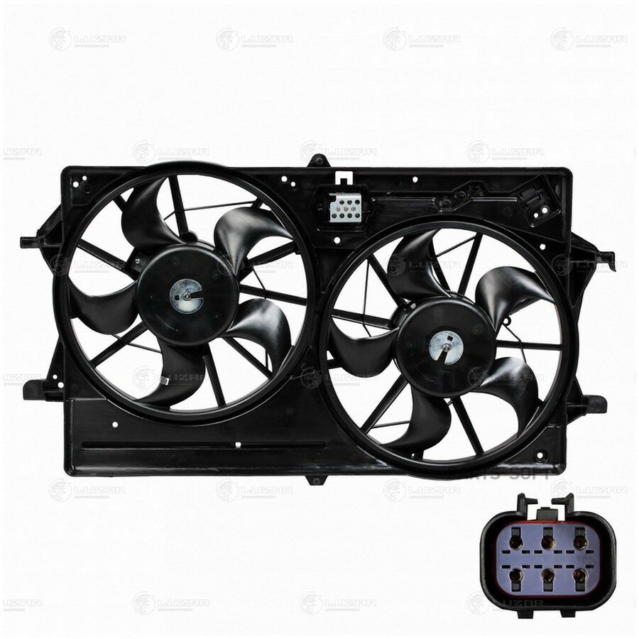 Вентиляторы охл. с кожухом (2 вент.) для а/м Ford Focus I A/C+ (98-) LFK1054 от официального дистрибьютора, LUZAR, артикул LFK1054