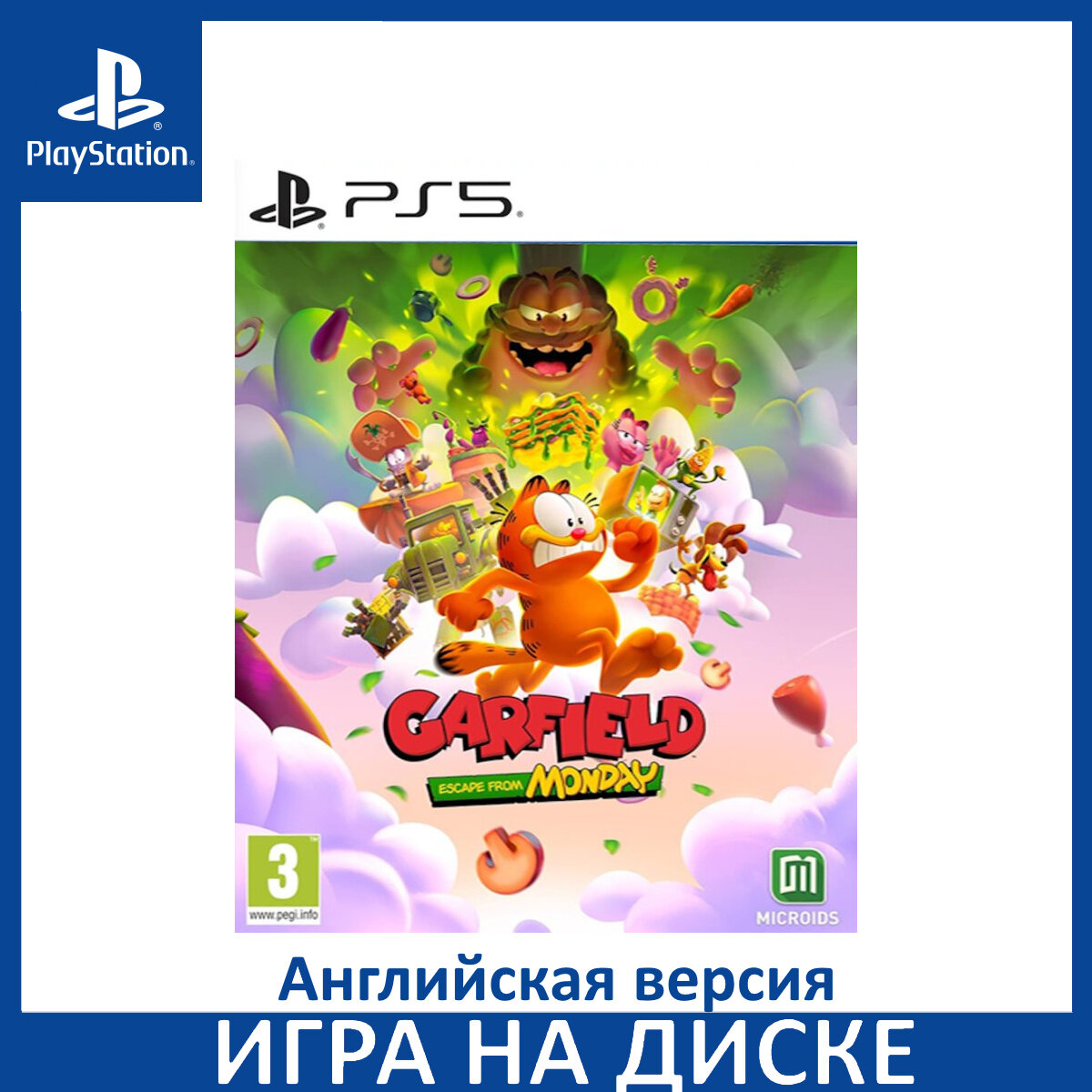Игра Garfield: Escape from Monday PS5 Английский язык Диск на PlayStation 5