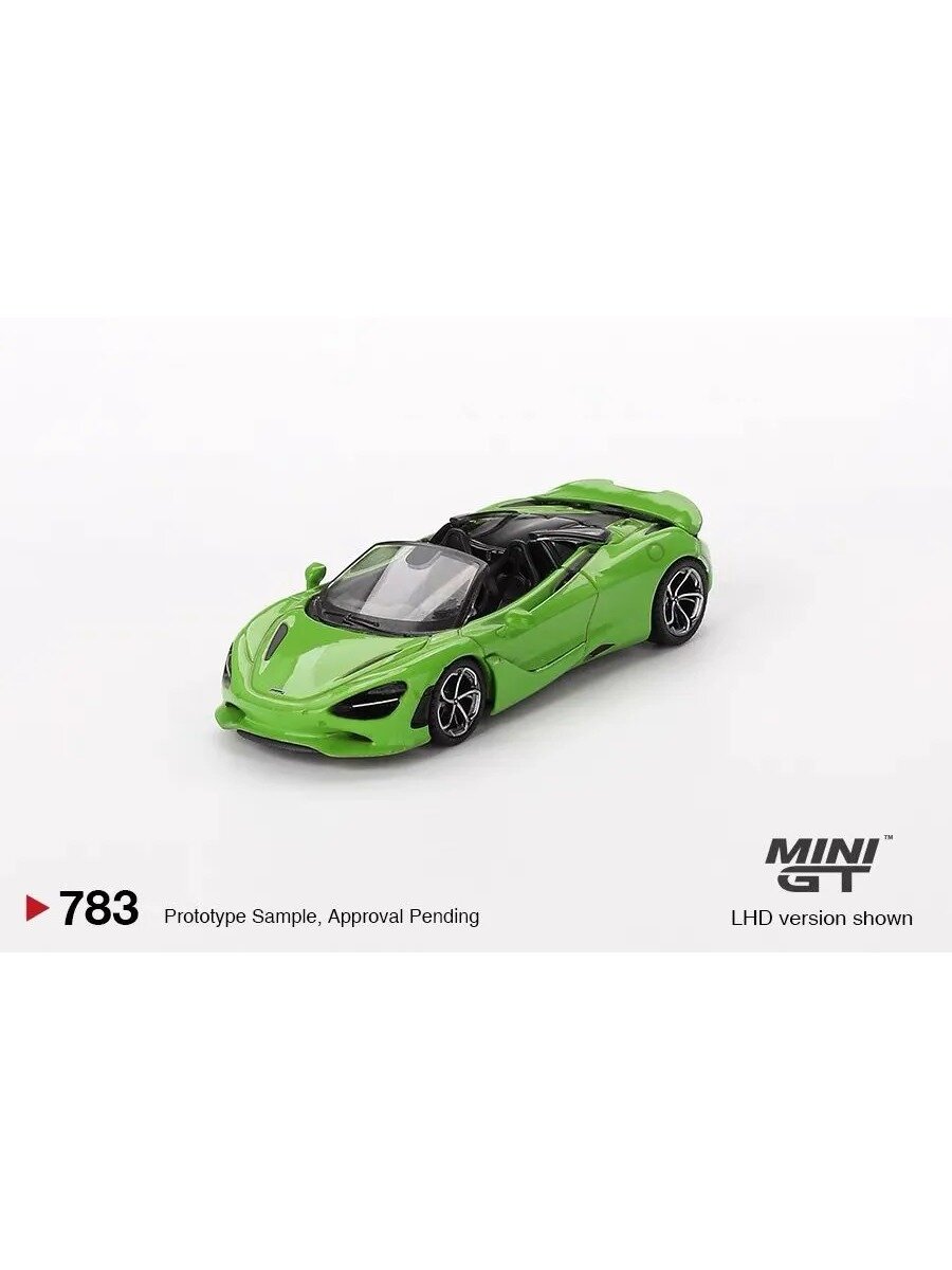 Машинка TSM Mini Gt 1/64 #783 McLaren 750S Spider Mantis Green Die-cast Alloy Car Model Collection Children Gifts