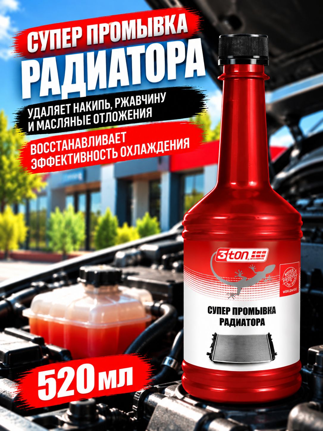 Супер промывка радиатора концентрат 3ton, 520 мл