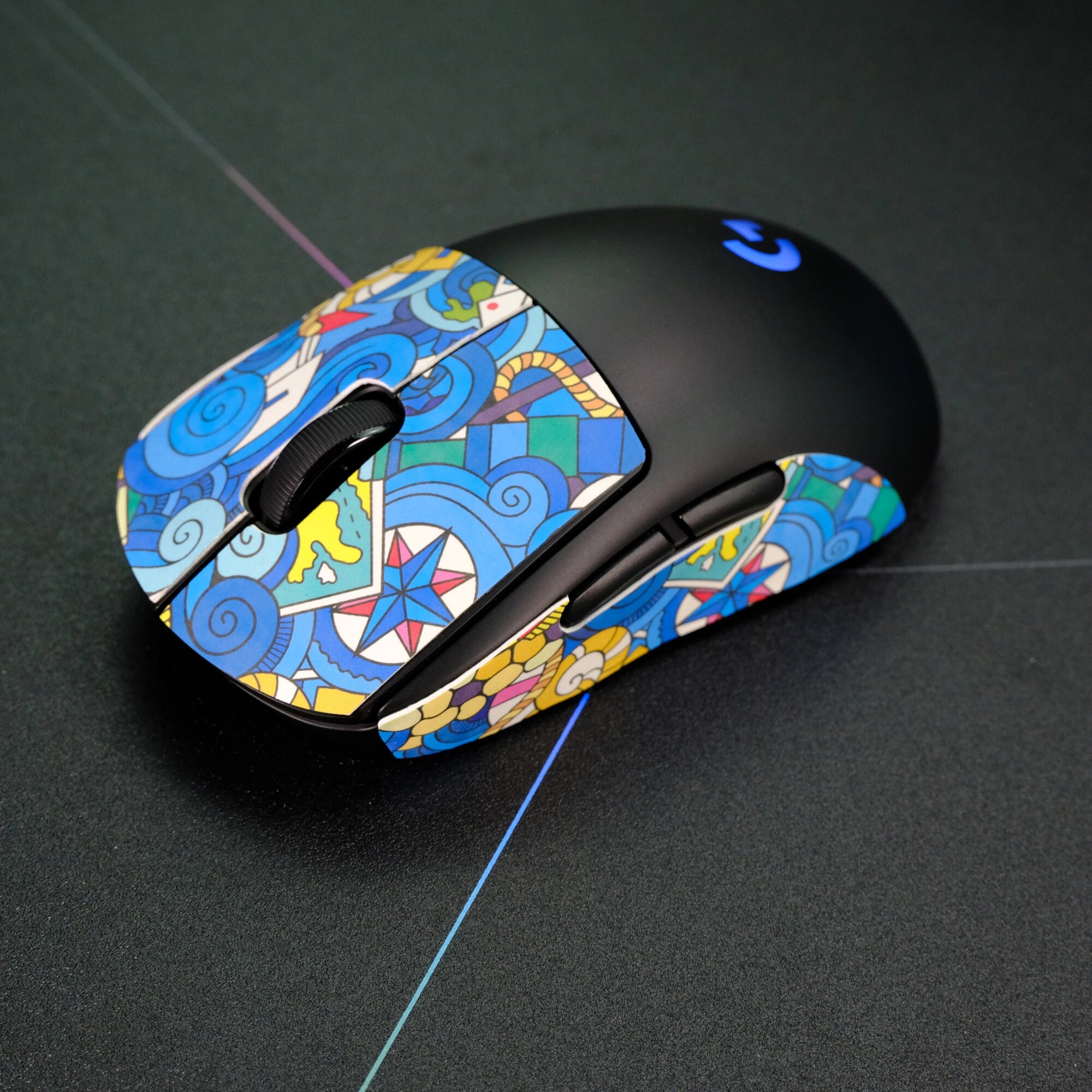 Павлин-синяя наклейка для мыши для Logitech GPW2/3 V3 Pro