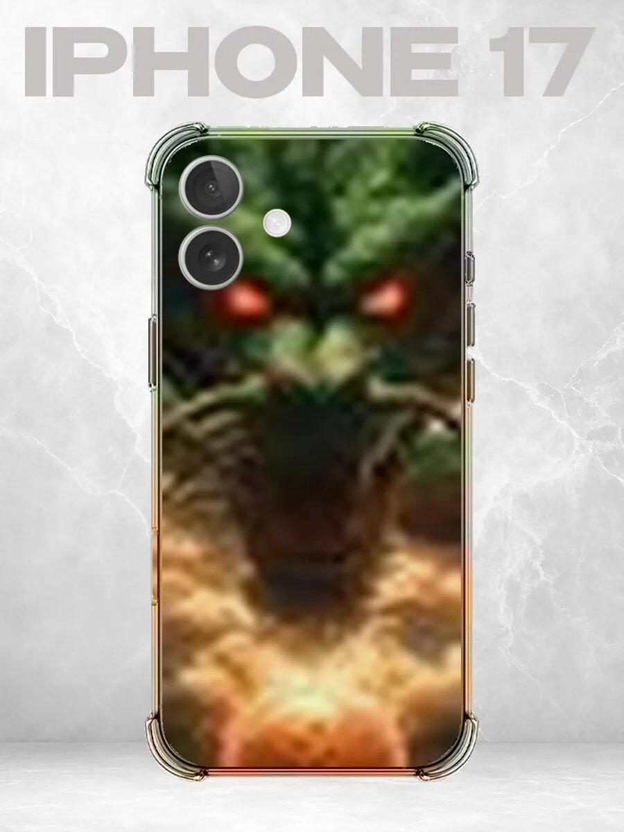 Чехол на iPhone 17 с принтом Змея с огненными глазами