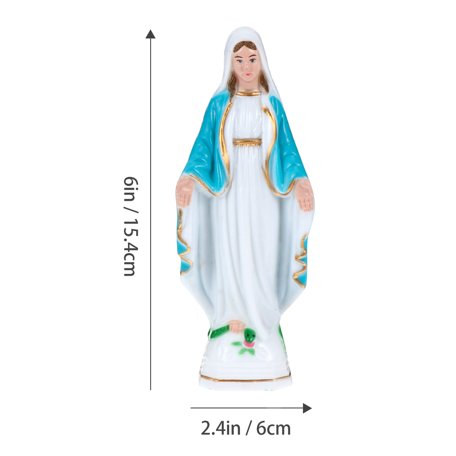 Статуэтка Девы Марии Из Пластика Для Рабочего Стола 1 Шт 15.40X6.00X4.00Cm