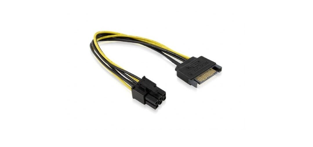 GCR Кабель питания SATA 15pin / ATX 6pin, 0.15m