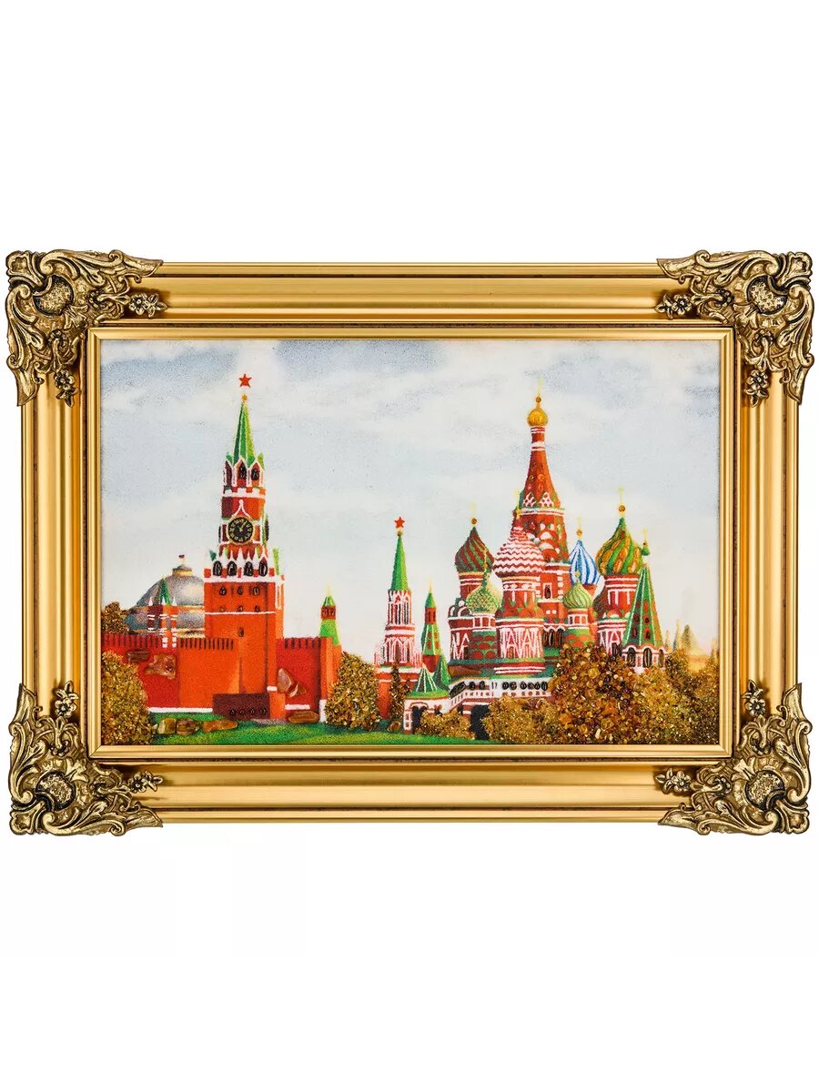 Картина янтарная "Вид на Кремль" 60х40 см