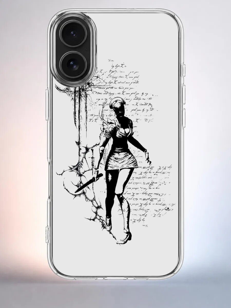 Чехол iPhone 16 воительница с кинжалом силиконовый