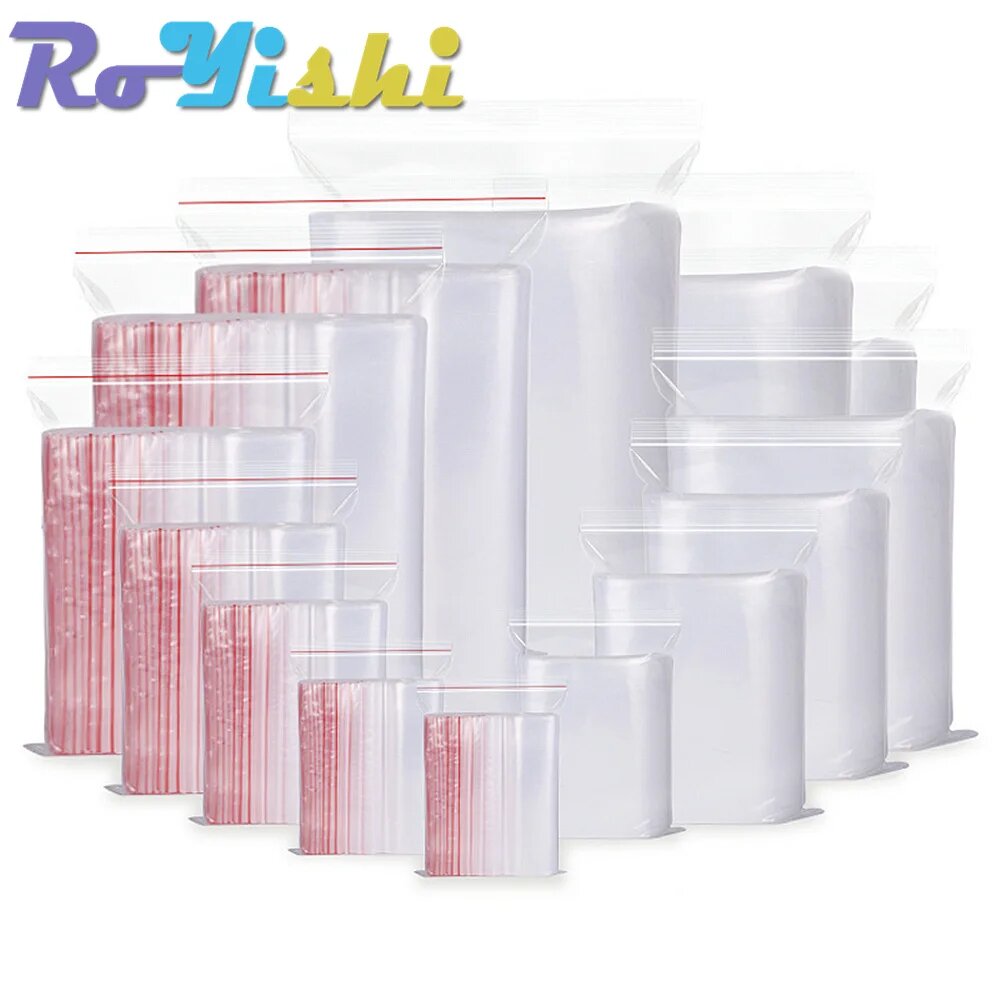 Пластиковые пакеты ziplock прозрачные 100 шт Double Sided 5-Wire, 8 x 12cm(100pcs)