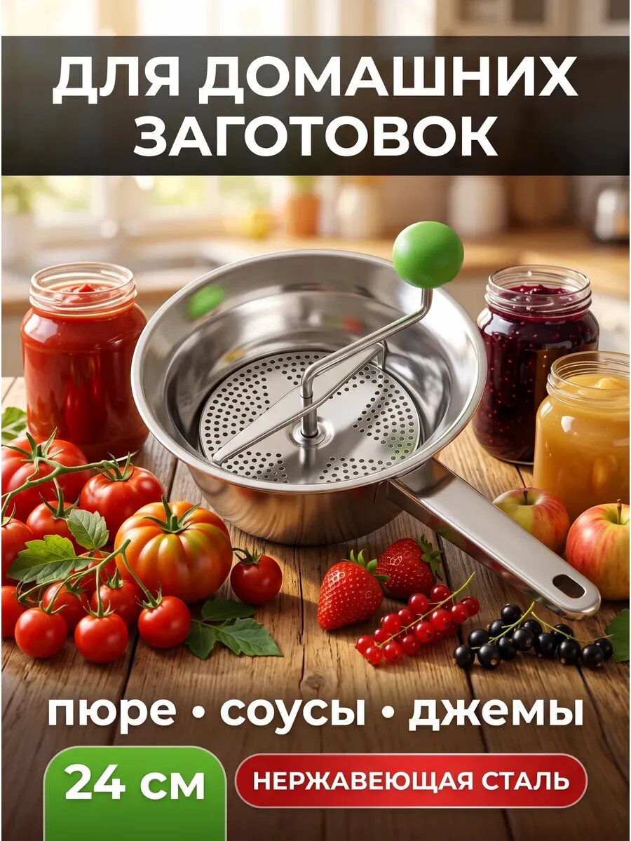 Сито протирка для овощей и фруктов 24 см