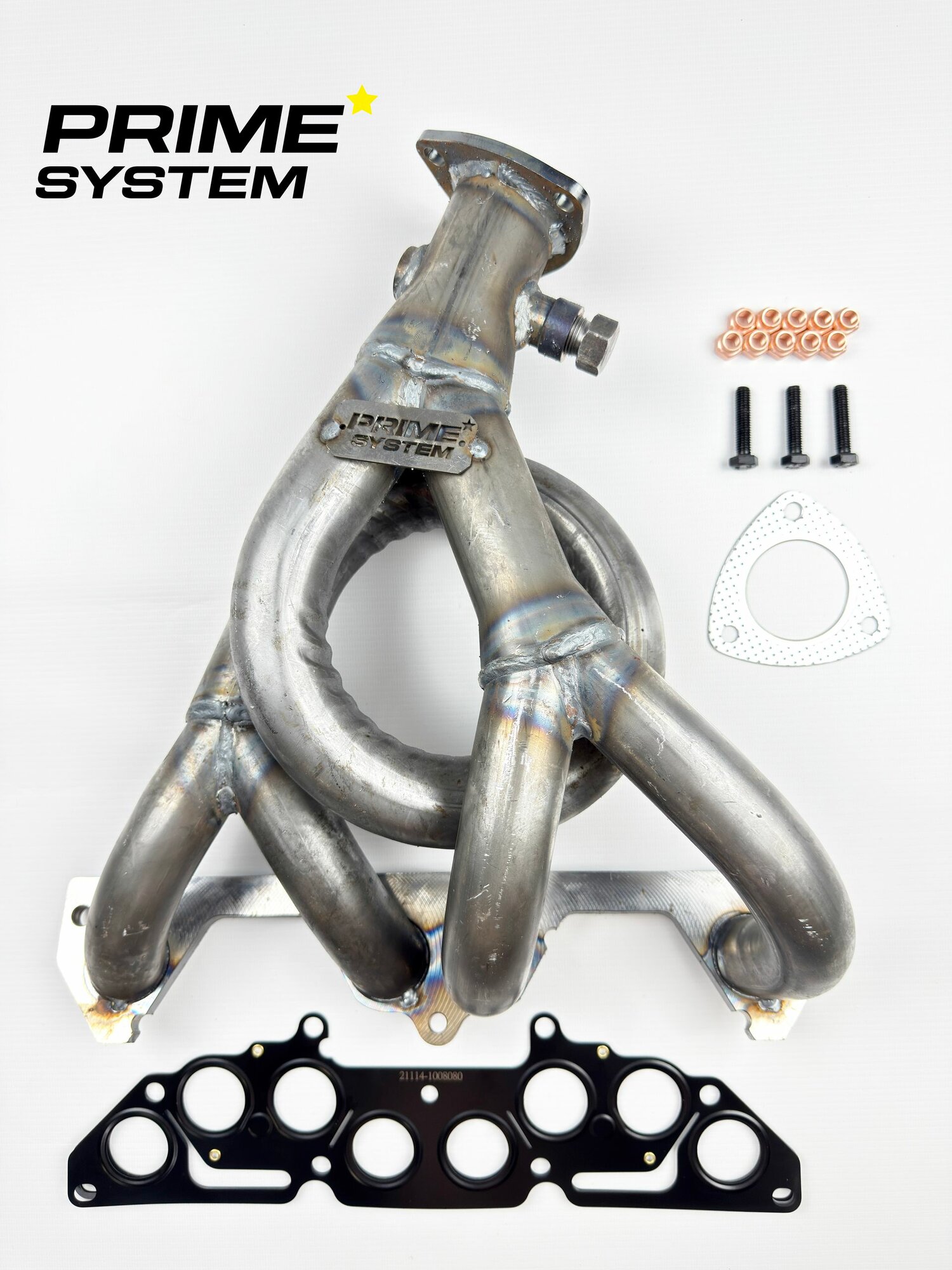 Выпускной коллектор паук 4-2-1 Subaru Sound 8ми клапанный Prime System (вставка замены катализатора) 8V 1.6L 1 датчик (комплект установки)