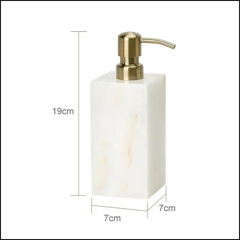 Набор аксессуаров для ванной комнаты из белого оникса Soap Dispenser A