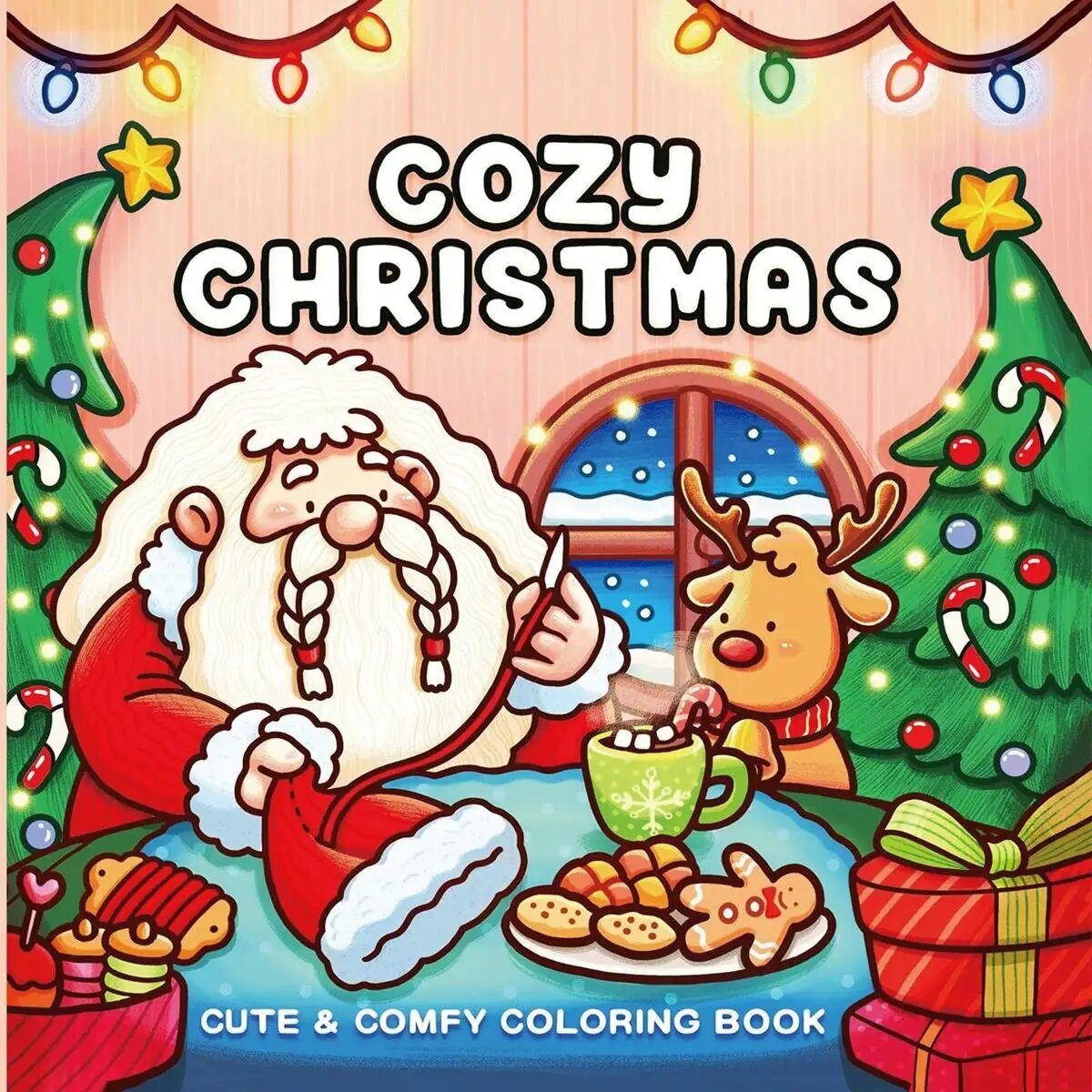 Рождественская раскраска для взрослых Cozy Christmas Coloring Book