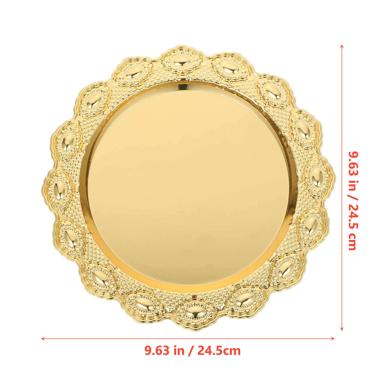 Поднос Для Торта И Хлеба С Изящным Дизайном Золотой 24.50X24.50X0.50Cm