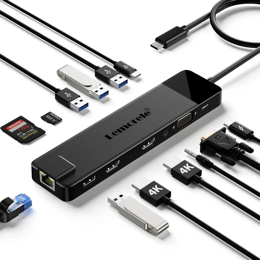 Lemorele TC100 13-в-1 USB-C Хаб для MacBook
