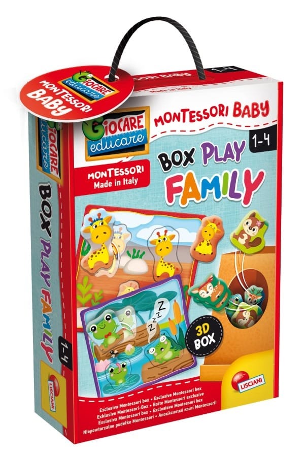 Настольная игра Lisciani Montessori Baby "Семьи животных", разноцветный