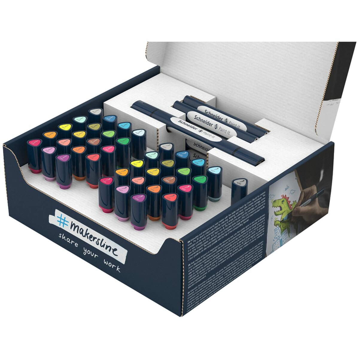 Набор маркеров двусторонних Schneider Twinmarker Paint-It, 52шт, на водной основе, кисть/круглые (ML04010902)