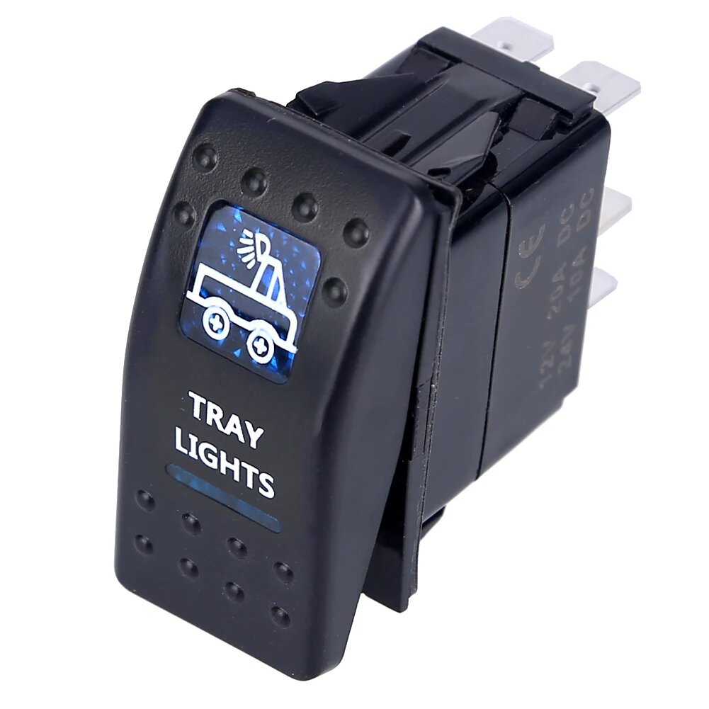 Тумблер кулисный "Tray Lights" 12-24V, черный