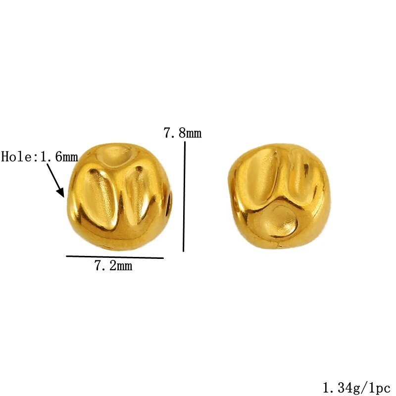 Бусины Morivovog из нержавеющей стали 20 шт. Желтый, Gold-H 20PCS