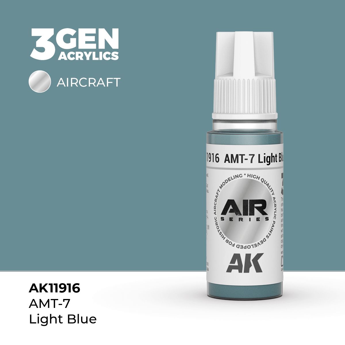 Акриловая краска AK Interactive AMT-7 Light Blue 3GEN AIR, 18мл